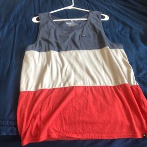 hurley red white and blue tank top